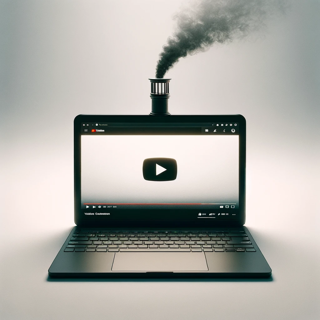 Illustration of a laptop with a chimney