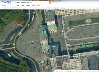 Bing bird's eye view of the Brandburger Gate in Berlin