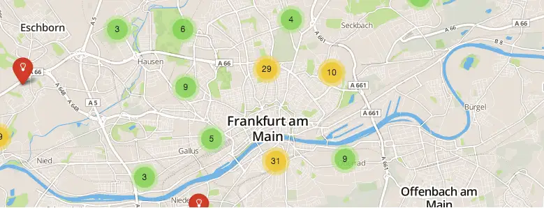 Karte von Frankfurt gestalten