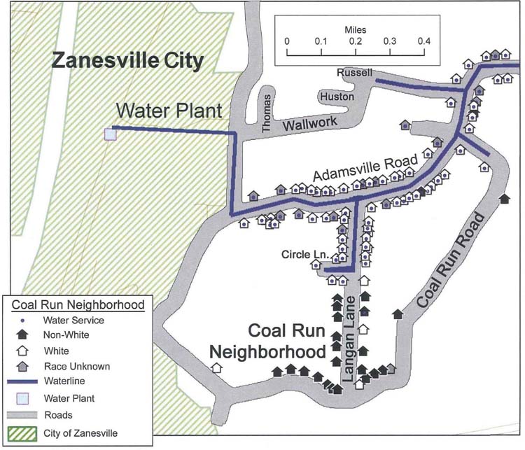 Zanesville Water Map